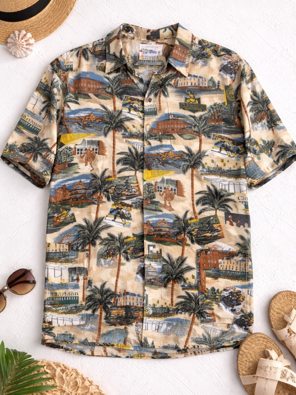 Reyn Spooner Clarkson University Hawaiian Shirt Men’s Large 100% Rayon